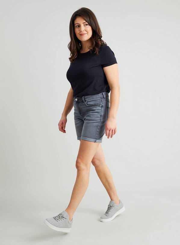 Buy Grey Denim Boyfriend Shorts 22 Shorts Argos